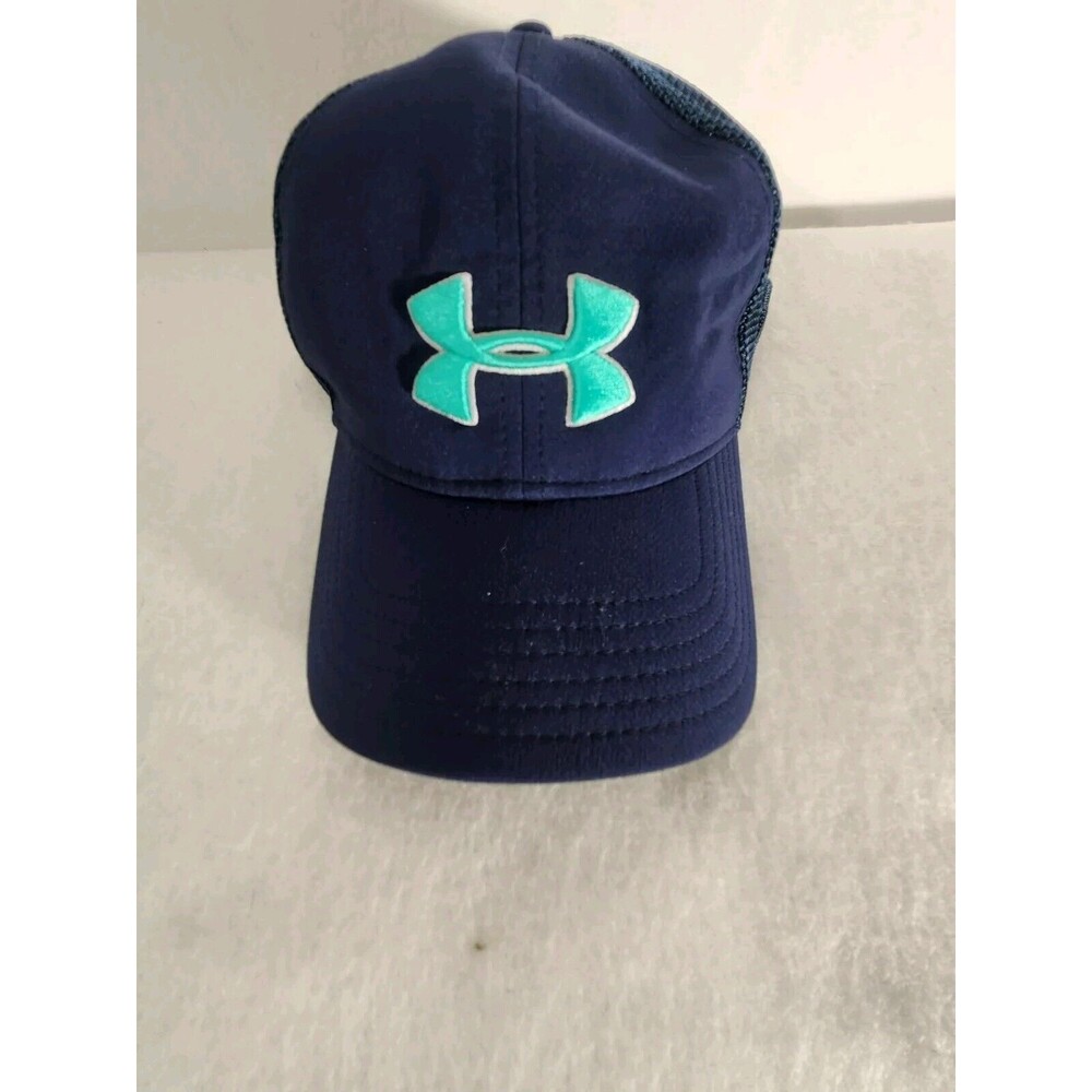 Under Armour Mens Adjustabl Fit Baseball Cap  Aqua - Logo Cap Textured